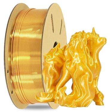 Imagem de OEM MIKA3D Filamento de Impressora 3D Pla de Ouro Metálico Brilhante de Seda de 1Kg, Amplo Suporte para A Maioria Das Impressoras de Impressão 3D, 2,2Lbs 1Kg 1,75Mm Material de Pla de Seda para Impres