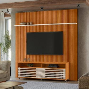 Imagem de Rack Com Painel Frizz New Prestige Cinamomo/Off White - Madetec Móveis