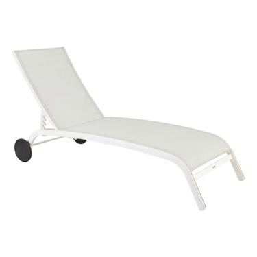 Imagem de Espreguicadeira Aluminio Rodas 4 Posicoes Ate 160kg - Branca