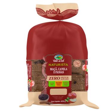 Imagem de Pão de Forma Vale do Sol Integral Naturista Maçã, Canela e Passas 450g