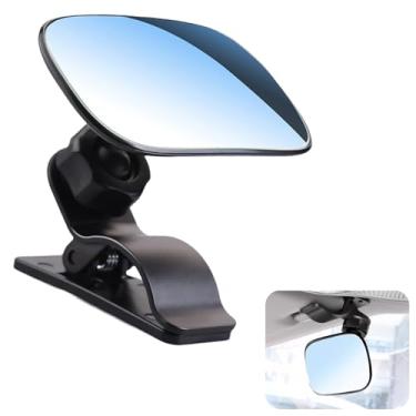 Imagem de QQWD Espelho para assento de carro virado para bebê traseiro, vidro HD de 8,9 cm x 5,6 cm, espelho grande curvado ajustável de 360 graus, espelhos de encaixe convexos de grande angular para observação