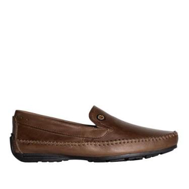 Imagem de Mocassim Masculino Pegada em Couro Marrom, Marrom, 42