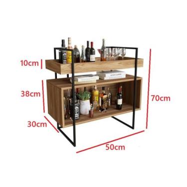 Imagem de Bar Industrial 50CM com Bandeja MDF + FERRO - DYLON MOVEIS