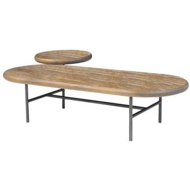 Imagem de Mesa Centro Deck Tampo Driftwood Base Grafite 125cm - 64423 - Sun Hous