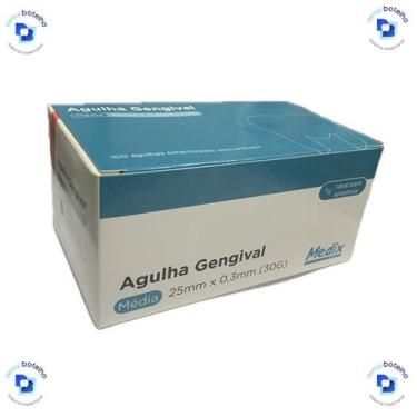 Imagem de Agulha Gengival C/100 Unds - Medix, Média 25mm x 0,3mm 30g (Cód 10801)