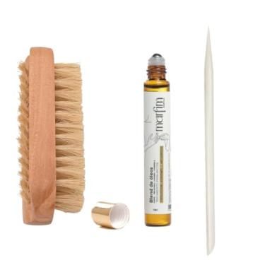 Imagem de Kit para Cutículas Marfim com Óleo Hidratante, Palito de Unha e Escovinha | Cutículas Saudáveis e Unhas Fortes | 3 Itens