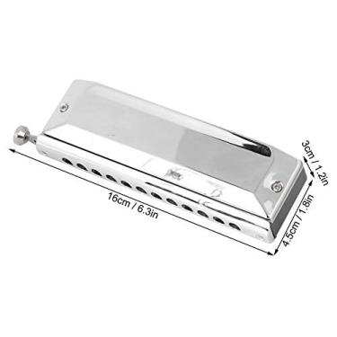 Imagem de LiebeWH Gaita Cromática, C Key 12 Hole 48 Tons Aço Inoxidável Órgão Bucal Profissional Com Forte Resiliência para Diferentes Estilos Musicais