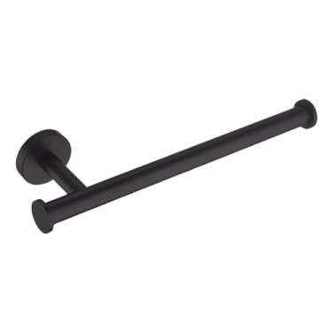 Imagem de Toalheiro de parede de aço inoxidável preto fosco com azulejos, conjunto de acessórios para banheiro, inclui tapete de banho, lava-louças e suporte para toalhas (anel para toalhas)