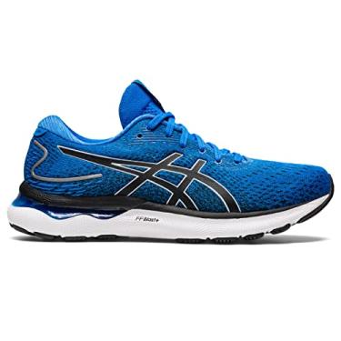 Imagem de ASICS Tênis de corrida masculino Gel-Nimbus 24, Azul elétrico/cinza piemonte, 43