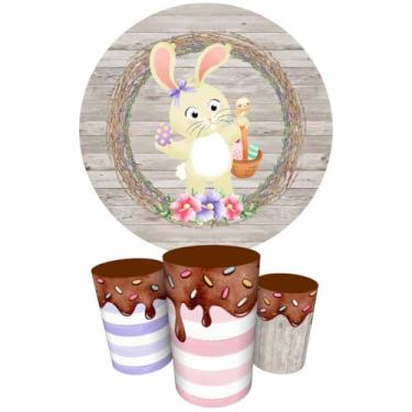 Imagem de Trio Capas Cilindro + Painel Sublimado 1,50m Páscoa (K1PSC016)