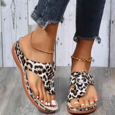 Imagem de Sandálias Ortopédicas Femininas Moda Conforto Pu Fascite Plantar Pés Chatos Dor No Calcanhar Correção De Joanete Andando Cunha De Praia Cabeça Redonda Chinelos, 002, 37 EU