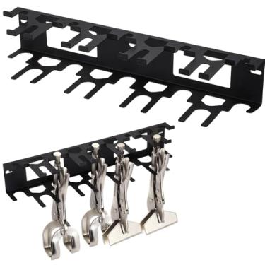 Imagem de Shimeyao Suporte de grampo de chapa metálica com travamento, braçadeira resistente, organizador de ferramentas de armazenamento, suporte de parede suspenso para garagem, oficina, casa