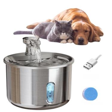 Imagem de Bebedouro Fonte Agua Inox Gato Bomba Filtro 2l Silencioso Nível