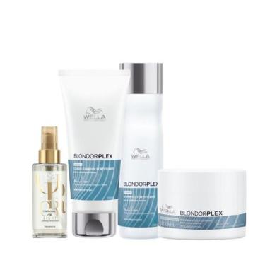 Imagem de Wella BlondorPlex Care Line Sh 250ml + Cond 200ml + Masc 150ml + Óleo 