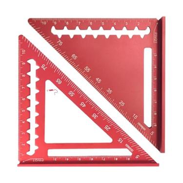 Imagem de Generic Esquadro Triangular de 45/90 Graus, Régua de Carpinteiro para Projetos DIY, Vermelho, Tamanho real