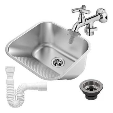 Imagem de Kit Tanque 40x40 Cm 25l Docol E Valvula Sifão Toneira Primor