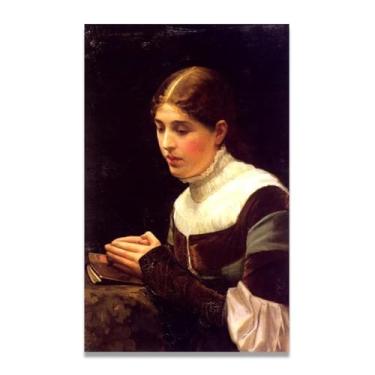 Imagem de Bow Your Head And Pray John Lavery Iconic Realist Portrait & War Scene Canvas Art – Decoração de parede irlandesa atemporal para casa 20 x 32 cm Un Framed