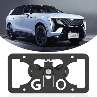 Imagem de Moldura frontal sem furadeira compatível com Cadillac Escalade ESV 2014-2025 Suporte de montagem de grade de placa de carro antifurto Capas de etiqueta de carro à prova de ferrugem, acessórios de