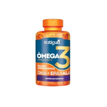 Imagem de Katiguá, Ômega 3 Tripla Fonte, DHA + EPA + ALA, 1000mg, 240 Cápsulas Soft Gel • 60 doses, Laranja