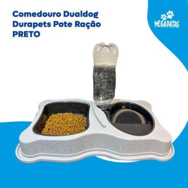 Imagem de Comedouro Dualdog Durapets Pote Ração Diversas Cores, Preto