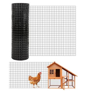 Imagem de Pano de hardware de 1/2 polegada, 91 cm x 127 cm, cerca de arame de galinha, rolo de malha de arame revestido de vinil para gaiola de rede de aves, galinheiro, preto