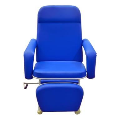 Imagem de Poltrona Hospitalar Comfort Reclinável Reforçada Para Obeso Azul Royal