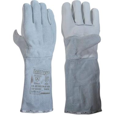 Imagem de Luva Mista de Vaqueta/Raspa Tipo Petroleira Punho 20cm Safety EPI CA 37962