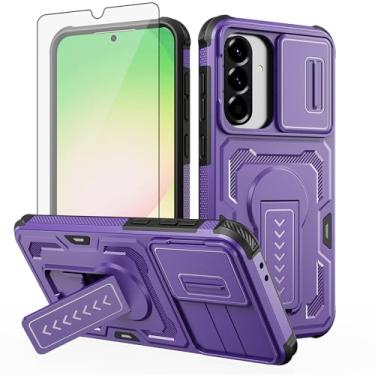 Imagem de Capa de telefone para Samsung Galaxy A36 5G/A56 com película protetora de tela de grau militar, resistente, à prova de choque, suporte, suporte, proteção celular A 36 36A LTE SM-A366U 56 56A Mulheres