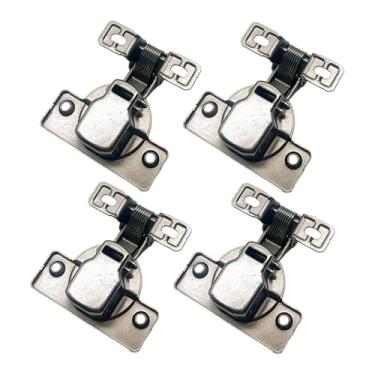 Imagem de IEUDNS 4 peças de dobradiças de porta com fechamento automático, dobradiças de armário, conector de braço curto, fixação resistente à ferrugem, substituição, Ouro Titânio