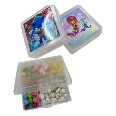 Imagem de Caixa Organizadora 6 Divisórias Transparente 30 Unidades + Adesivo per