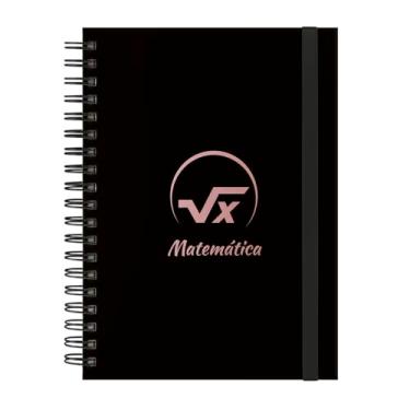 Imagem de Caderno Colegial Plus 12 Matérias Profissões Matemática (Preto e Rosê)