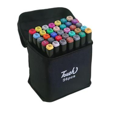 Imagem de 36 Canetas Marcadores para Colorir pintar Desenho Professional, Pontas Duplas, Codificados por Cores, Kit Estojo Touch de Bônus, Canetinhas Marca Texto (36)