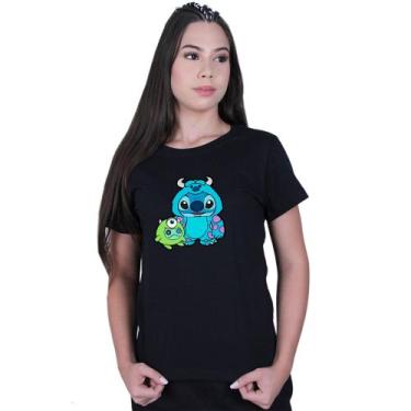 Imagem de Camiseta Baby Look Feminina Lilo And Monstros S.a - Lafre, Preto, GG