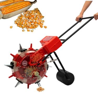 Imagem de 7 mouths,Semeadora de tambor de jardim de 10 bicos de mão, amendoim, milho e máquina de plantio de soja, adequada para plantar culturas vegetais com uma profundidade de semeadura de 6-8 cm