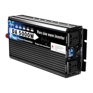 Imagem de 5000W 48V inversor de energia de fase dividida, 72V DC para AC 110V/220V inversor de onda senoidal pura equipado com 2 tomadas de alimentação AC e LCD Display Screen Solar Inverter,24V TO 110V
