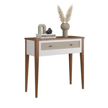 Imagem de Aparador em Madeira Maciça 1 Gaveta Viena Branco - Apaixone&Decore Rev