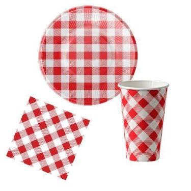 Imagem de Kit 40 Convidados Pratos Copo Guardanapos Papel Festa Junina - Udlandi