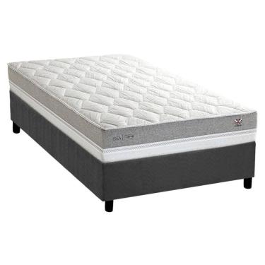 Imagem de Conjunto Box Solteiro: Colchão Molas Herval Ensacadas Maxspring C1672 + Base CRC Suede Gray (88x188)