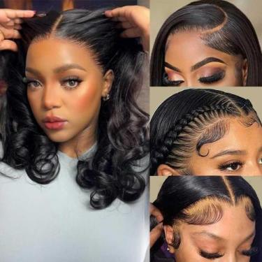Imagem de Peruca Srakuw Bob Human Hair 13x4, renda frontal, 180, densidade, 35 c