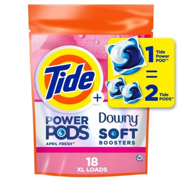 Imagem de Cápsulas de detergente para roupa Tide Power Pods 2 em 1 com Downy 18 quilates