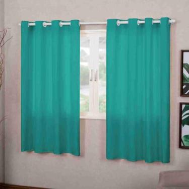 Imagem de Cortina Roma Premium para Sala e Quarto, 200 x 150 cm, 2 Folhas, Poliéster, Decorativa (TURQUESA)