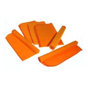 Imagem de Flanela Laranja Pequena Pano Limpeza Móveis Lustrar C/12