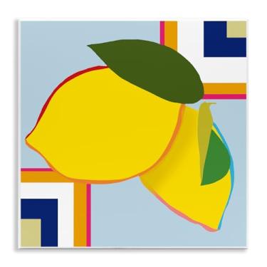 Imagem de Stupell Industries Arte geométrica de placa de parede de fruta limão, design de Daniela Santiago, 30,5 x 30,5 cm