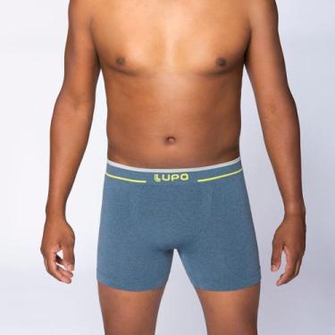 Imagem de Cueca Lupo Boxer Sem Costura Tamanho Especial 17800-001, Azul, XXG