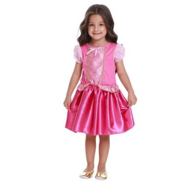 Imagem de Fantasia Infantil Princesa Rosa Pop com Detalhes Dourados - Sulamerica