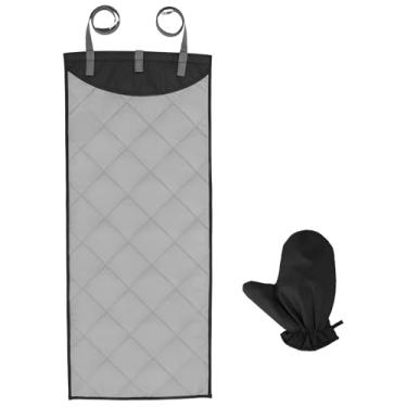 Imagem de Tábua de passar sobre a porta com luvas de passar a vapor de roupas, tapete de passar roupa portátil vertical e horizontal de 114 x 48 cm, resistente ao calor e economia de espaço, almofada para uso