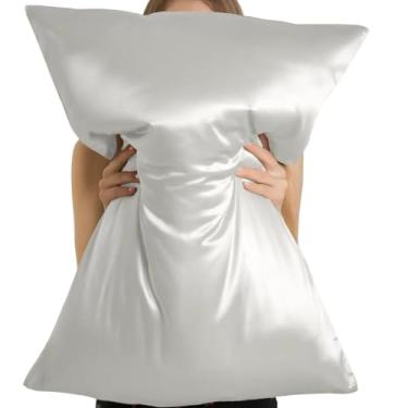 Imagem de Fronha de Seda Pura Premium Brilli Silk 50x70cm Hipoalergênica (Cinza)