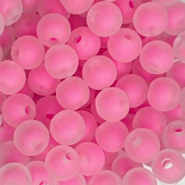 Imagem de Miçanga Bolinha Fosca com Miolo Rosa Pink Contas Passante 8mm 360pç Para Fazer Pulseira Montar Colar