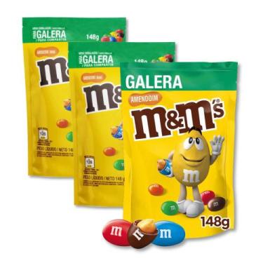 Imagem de M&Ms Amendoim e Chocolate Mars Kit 3 unidades de 148g