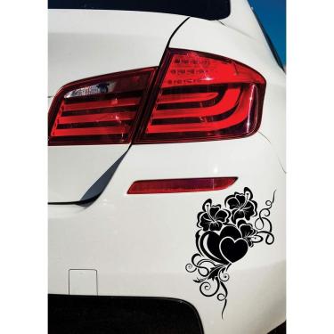 Imagem de Adesivo Para Carro Coração E Flores